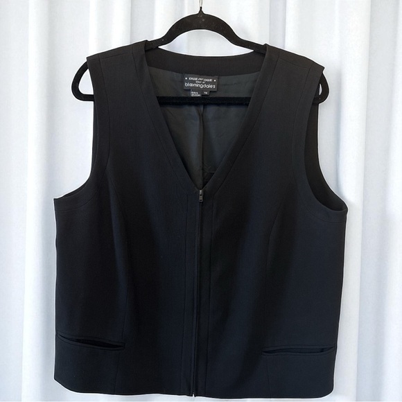 Bloomingdale’s Due per Due Plus Size Black Zip-Up Vest - Picture 1 of 5